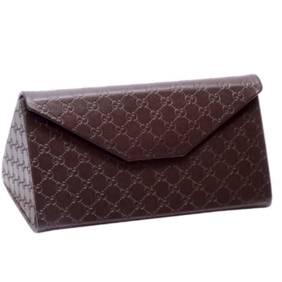 Gucci GG Monogram Foldable Sunglasses Case Brown Authentic - Picture 2 of 11